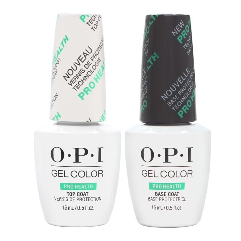 ($36 Value) OPI Gelcolor Gel Nail Polish Set of two, ProHealth Base Coat and Top Coat, 0.5 fl oz each.