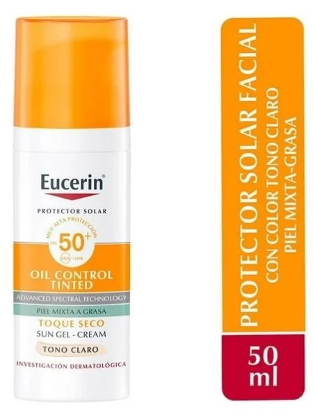 Eucerin Shine Control Moisturizing Facial Sunscreen, Light, SPF 50, 50ml