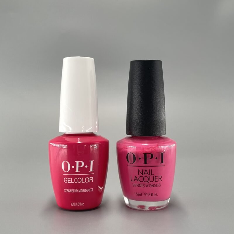 OPI Strawberry Margarita Nail Polish & Gel Varnish Set (M23) 15ml/0.5 fl oz